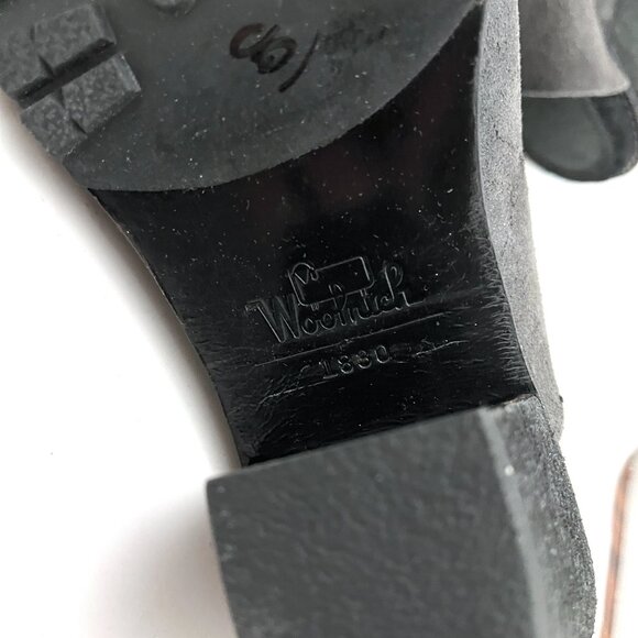 Woolrich Suede Lace Up Open Toe Heel Clog Mules Metal Rings Steampunk Cosplay - Picture 14 of 16